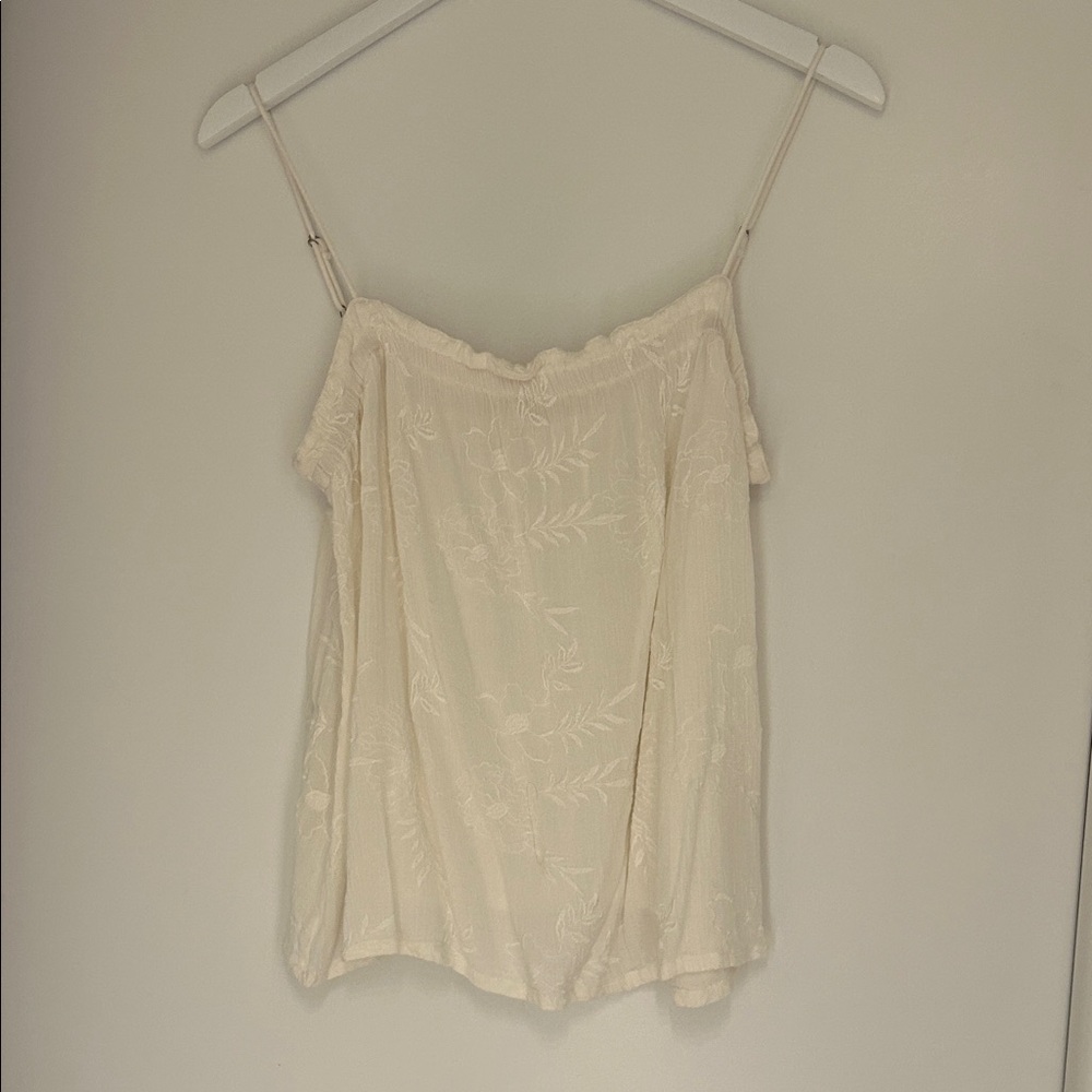 Review Cream Textured Tank Top
